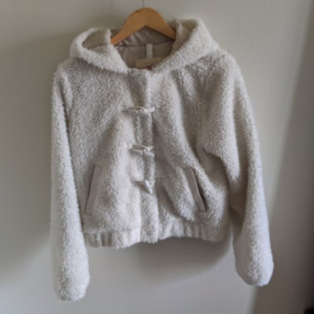 Hollister Faux Fur Hooded Bomber Jacket